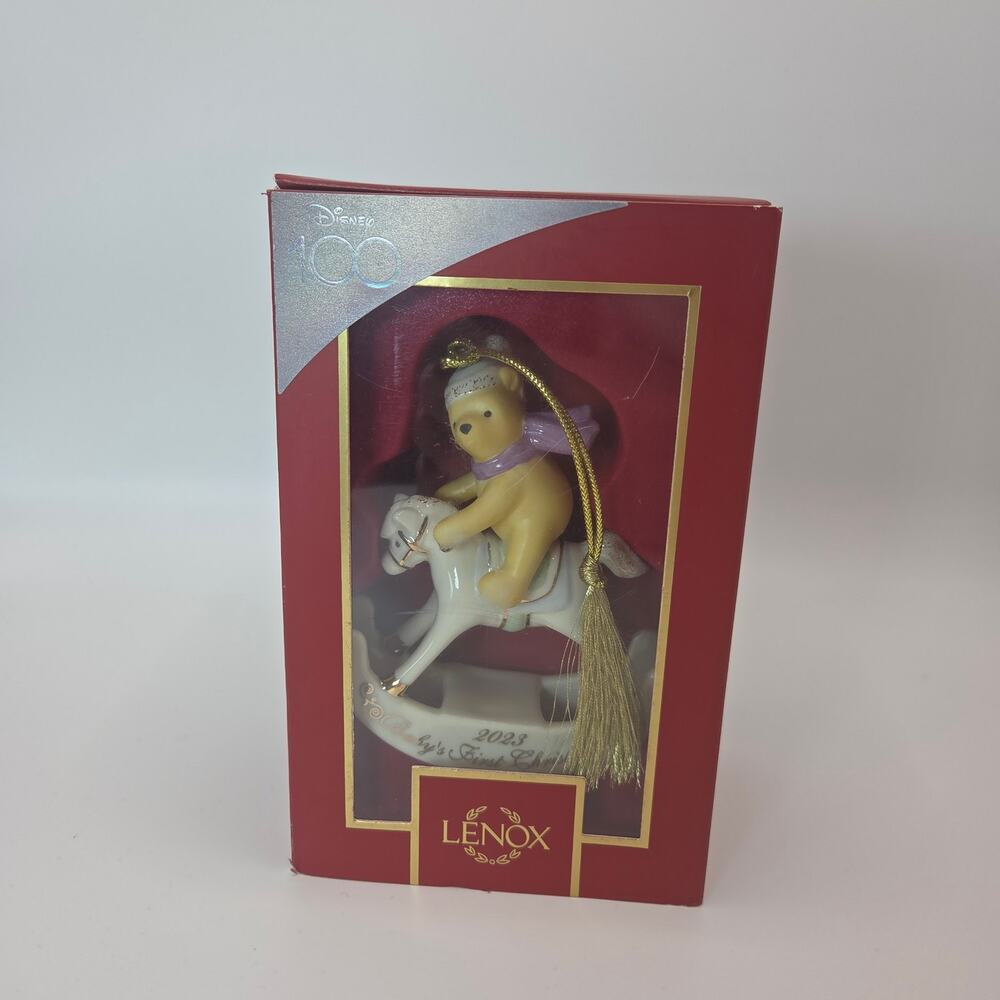 Disney Lenox 2023 Baby's 1st Christmas Winnie The Pooh Ornament in Box
